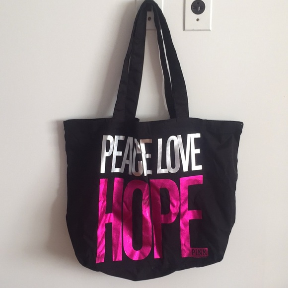 PINK Victoria's Secret Handbags - VS PINK Vintage Peace Love Lightweight Tote Bag